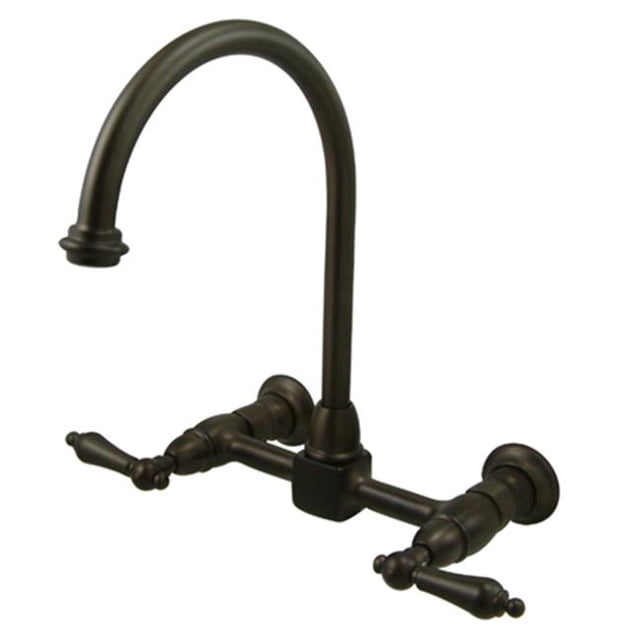 Kingston Brass KS1295AL 8 Inch Center Wall Mount Kitchen Faucet - Oil Rubbed Bronze