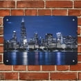 thumbnail image 3 of Room Decor Chicago Cityscape Painting Iron Wall Art Metal Tin Sign Wall Decor for Home, Bar, Garage Coffe Bar Outdoor Decor - Gifts for Friends 8x12 Inch, 3 of 7