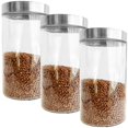 thumbnail image 1 of JS Gourmet - Set of 3 Glass Containers with Airtight Lid, 1700ml Capacity, 1 of 1