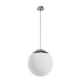 thumbnail image 2 of Hunter - Hepburn 3-light Brushed Nickel, Medium Size Pendant Light, Dimmable, Mid Century Modern Style, Globe Shaped, for Bedrooms, Dining, Living Rooms - 19851, 2 of 7