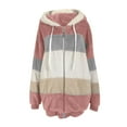 thumbnail image 5 of Turilly Women Plus Size Winter Warm Loose Plush Zip Hooded Jacket Coat, 5 of 6