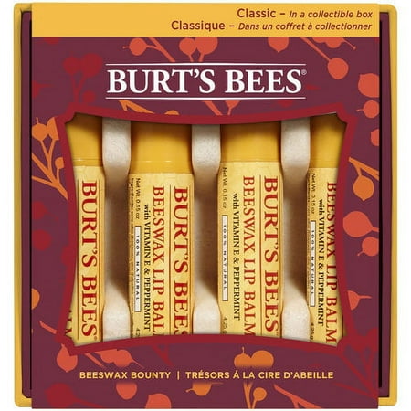 Burt's Bees Beeswax Bounty Classic Lip Balms Gift Set, 0.15 oz, 4 pc