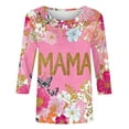 thumbnail image 5 of BLTIBY Mama Shirts for Women Mothers Day Mommy Mom Graphic Short Sleeve Round Neck T Shirts Casual Pullover Tops Tee Gifts Pink 6 3XL, 5 of 5