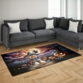 thumbnail image 3 of Spooky Halloween Night Witch Yorkshire Terrier Glowing Pumpkins Indoor Rug Yorkie Dog Lover Gifts Carpet Living Bed Room Sofa Home Decor - 12015, 3 of 5