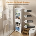 thumbnail image 5 of Lofka 67" Tall Narrow Bathroom Storage Cabinet, Freestanding Anti-Tipping Adjustable Shelf for Small Space | Bathroom | Kitchen, White, 5 of 8