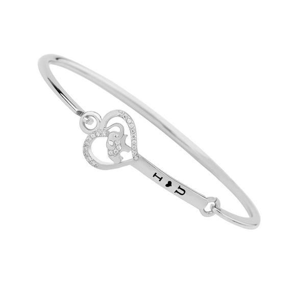 Lucky Elephant Bracelet Bangle with Zircons Heart Jewelry I Love You Gift for Women Girls