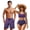 Bat Purple, variant on Couples Bathing Suits Matching Set Cheetah Print Bikini Sets for Women Tummy Control Bathing Suit Men Swim Trunks Boardshorts Matching Swimsuits for Couples Woman L