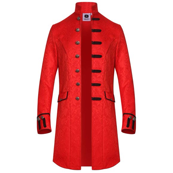 Chaqueta de disfraz H&ZY para hombre, estilo steampunk, gótica, vintage, color rojo