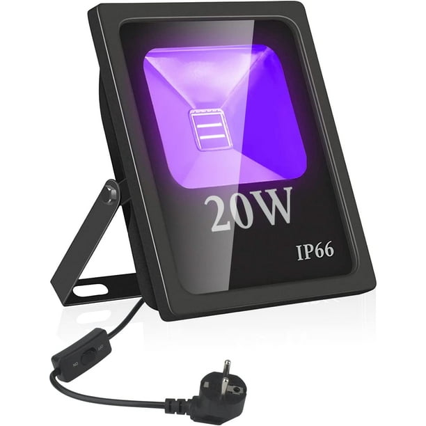 Eleganted Projecteur UV LED 20W, Lumière Noire IP66 Imperméable