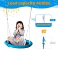 thumbnail image 6 of 2 Seat Outdoor Swing with Adjustable Rope,Saucer Swing&Belt Swing,Easy to Clean,Metal Frame Swing Sets for Backyard,Antique Blue, 6 of 9