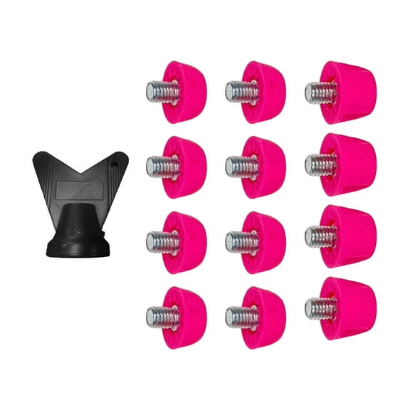 yotijay 12x Football Boot Studs for Athletic Sneakers Indoor Outdoor Sports Training pink red