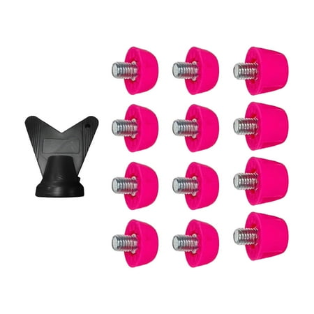

Miulika 12Pcs Rugby Shoes Studs Replacement Spikes Comfortable 7mm 10mm Football Shoe Spikes Soccer Shoe Spikes for Athletic Sneakers pink red