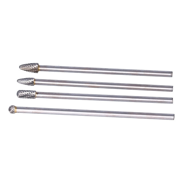Burr Set, Grinding Bits Tungsten Steel File Kit High Efficiency Wear Resistant With 1/4in Shank For Woodworking For Polishing For Engraving