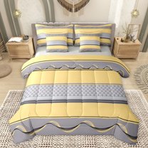 Feelyou Western Minimalism Adult Bedding Comforter Set 7pcs, Hippie Stars Print Queen Bedding Sets, Abstract Simple Fashion Reversible Queen Sheet Sets, Luxury Bedroom Decor