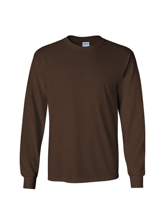 Mens Plain Crew Neck Ultra Cotton Long Sleeve T-Shirt