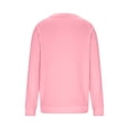thumbnail image 5 of FRSASU Womens Casual Long Sleeve V Neck Sweatshirts Cute Loose Fit Lightweight Pullover Tops Pink, 5 of 9