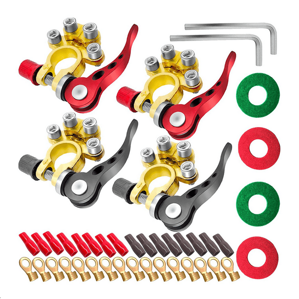 Brass Battery Terminal Connectors Kit4Pcs 4 Ways Battery Terminal