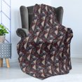 thumbnail image 4 of Abstract Soft Flannel Fleece Throw Blanket, Modern Geometric Triangles Stripes Dots Repetitive Illustration, Cozy Plush for Indoor and Outdoor Use, 50" x 70", Brown and Multicolor, by Ambesonne, 4 of 5