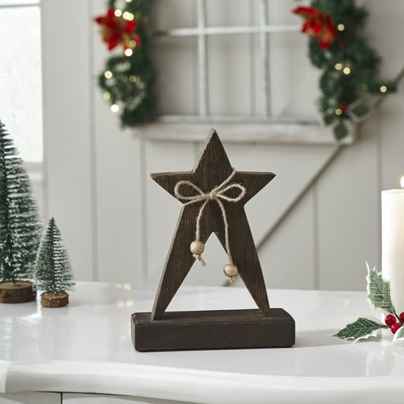 VHC Brands Primitive Wonder Dark Wooden Star 8x6x2