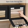 thumbnail image 6 of 2 Pack Black Closet Storage Bins with Lids Front Opening Storage Bin Collapsible Fabric Organizer with Clear Window Dual Handles Closet Clothes Blanket Book Storage Box for Home DIMJ, 6 of 13