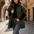 thumbnail image 7 of Edvintorg Vest for Women Plus Size Stand Collar Puffer Waistcoat Solid Color Zip up Long Quilted Outerwear with Pocket Womens Fashion Army Green S-3XL, 7 of 7