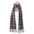 thumbnail image 4 of Cashmere Feel New England Plaid Scarf - 100% Acrylic - Super Soft - Gray, 4 of 7