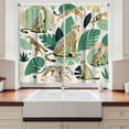thumbnail image 3 of Ambesonne Cheetah Kitchen Curtains, Modern Jungle Leaf Scene, 55"x45", Jade Green Mustard and White, 3 of 3