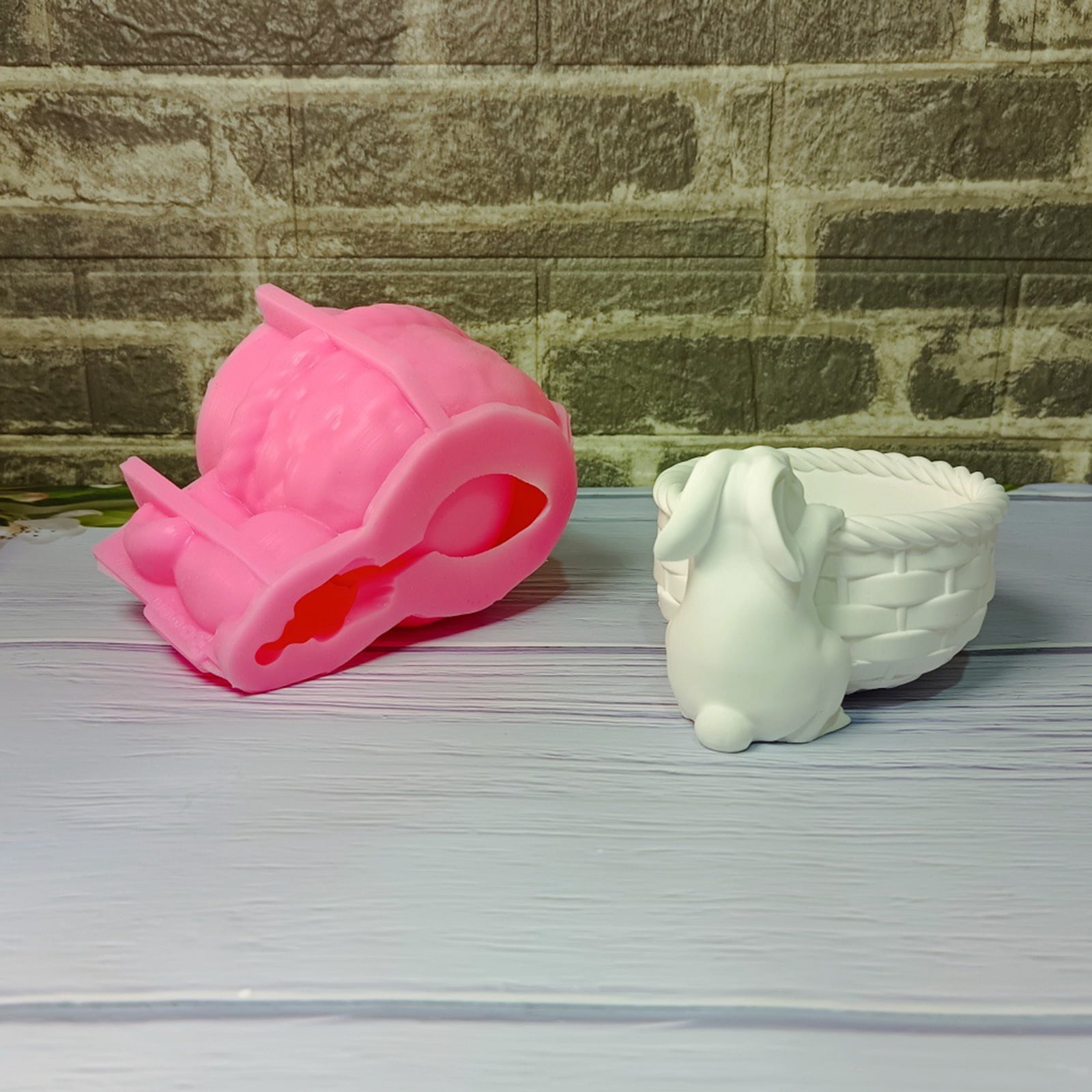 3D Bunnies Basket Silicone Molds for Soap Planter Jewelry Case Epoxy Resin Molds Gypsum Silicone Molds