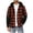 Orange, variant on Men's Hooded Plaid Shacket, Color Block Button-Down Flannel Overshirt with Pockets