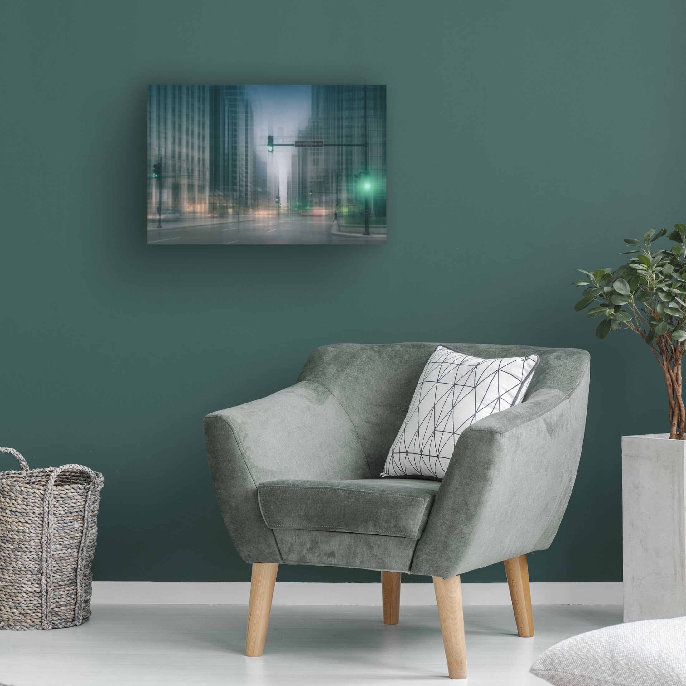 Canvas Wall Art - Roswitha Schleicher-Schwarz 'Gw Green Wave' Wall Art for Living Room, Bedroom, or Office Décor by Trademark Fine Art - 24 x 16 Inches