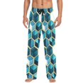 thumbnail image 7 of FORMRS Mens Pajama Pants with Pockets Cotton Sleepwear Lounge Bottoms Sizes S-2XL, Light Blue Geometric Pattern, 7 of 7