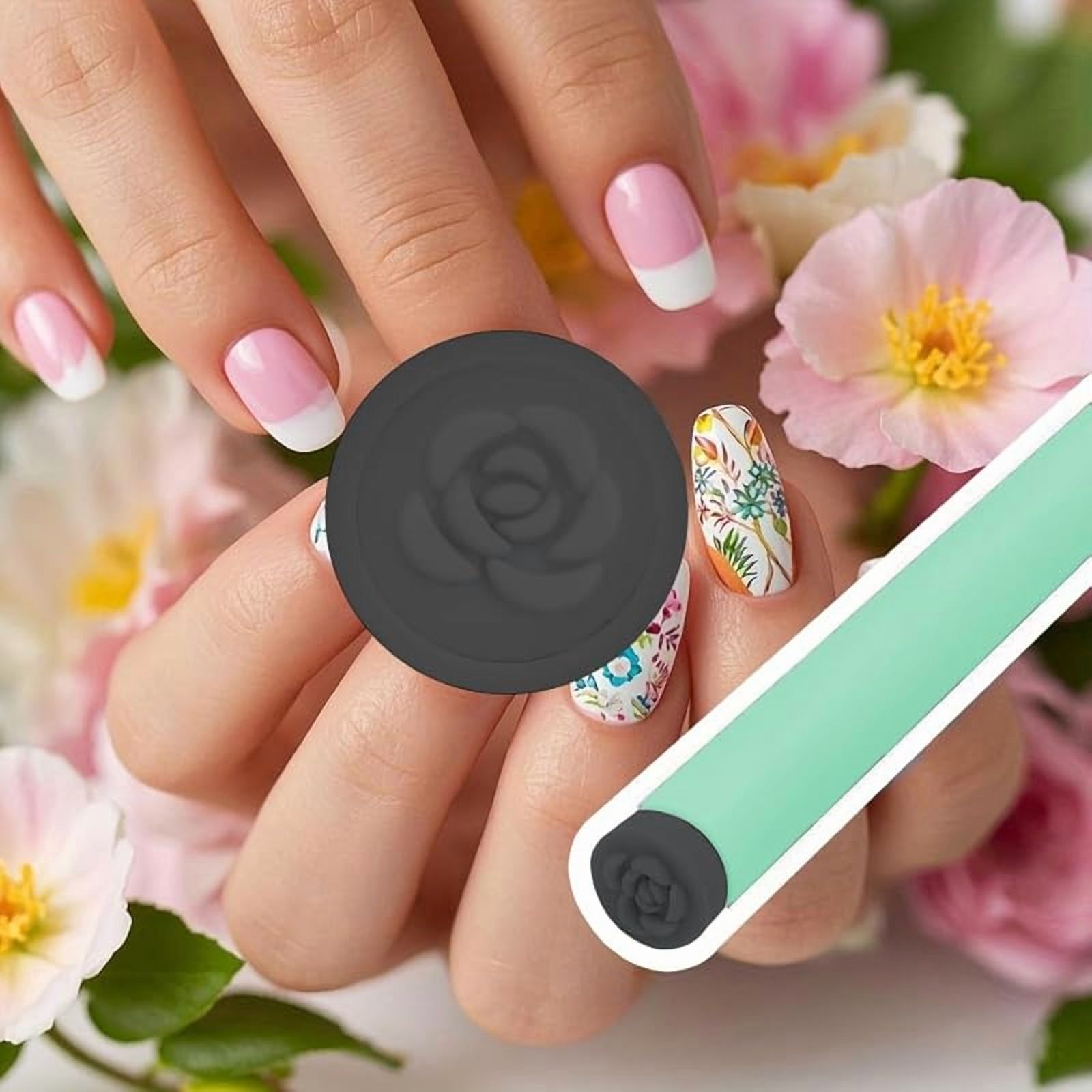 48 Pcs Nail Stamp Pen Set, Nail Art Pens with Interchangeable Stamp Heads, Quick Nail Art Tools with 48 Unique Patterns, Flower Butterfly Rose DIY Nail Stamping Pen Kit, Nail Design Tools for Women