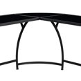 thumbnail image 4 of Benjara L Shaped Writing Desk with Glass Top and Curved Metal Frame, Black, 4 of 5