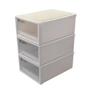 Doryh 18 Quart Plastic Stacking Chest of Drawer, 3 Packs Storage Drawer Box Bin