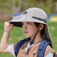 thumbnail image 5 of Summer Solar Powered Cooling Fan Safari Hat with UPF 50+ UV Protection Wide Brim Outdoor Fishing Headwear Beige, 5 of 7