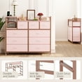 thumbnail image 5 of Zzistar 9 Drawers Dresser with Power Outlet ,Wood Dresser Chest of Drawers  for Closet Organizer Clothes,Pink, 5 of 7