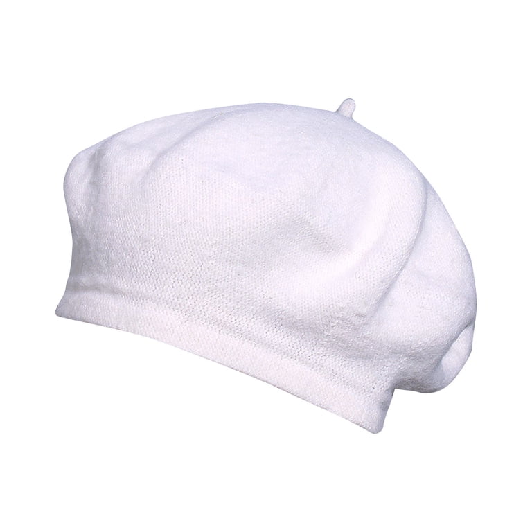 White Beret - Warm Lined Wool Angora Knit Berets - French Paris Hat Women new Vegan Angora Knit Beret: Fluffy White Winter Hat - Etsy main image 2