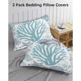 thumbnail image 3 of Aqua Coastal Pillow Covers Queen Size 2 Pack, Summer Nautical Starfish Beach Coral Soft Bed Throw Pillowcases Breathable Cooling Long Lumbar Body Pillow Sham Cover for Bed Sofa 20''x30'', 3 of 7