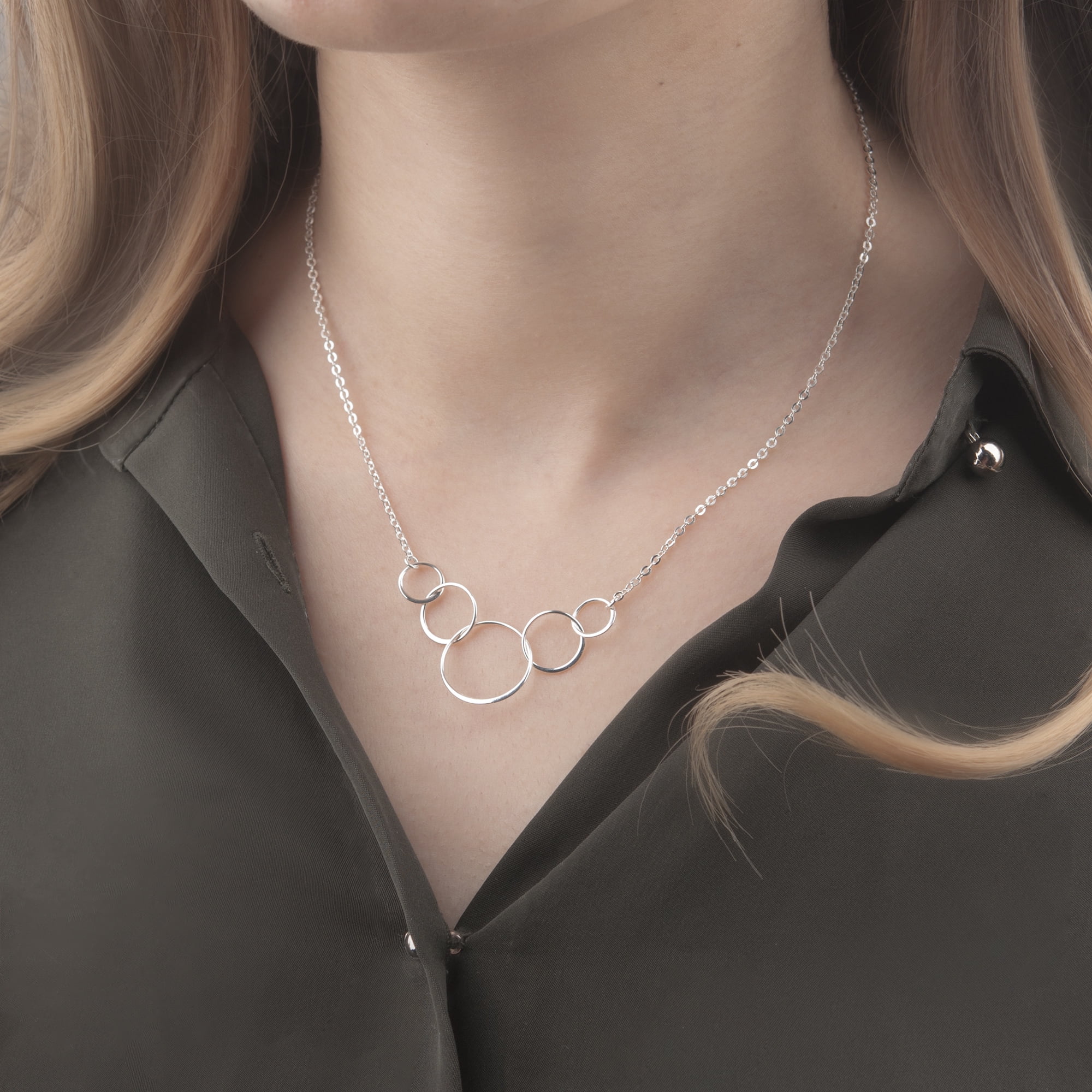 Anavia 50th Birthday Gifts for Women, 925 Sterling Silver 5 Circles Necklace  For Her, 5 Decade Jewelry 50 Years Old -[5 Flat Circles, Custom Name] -  Walmart.com