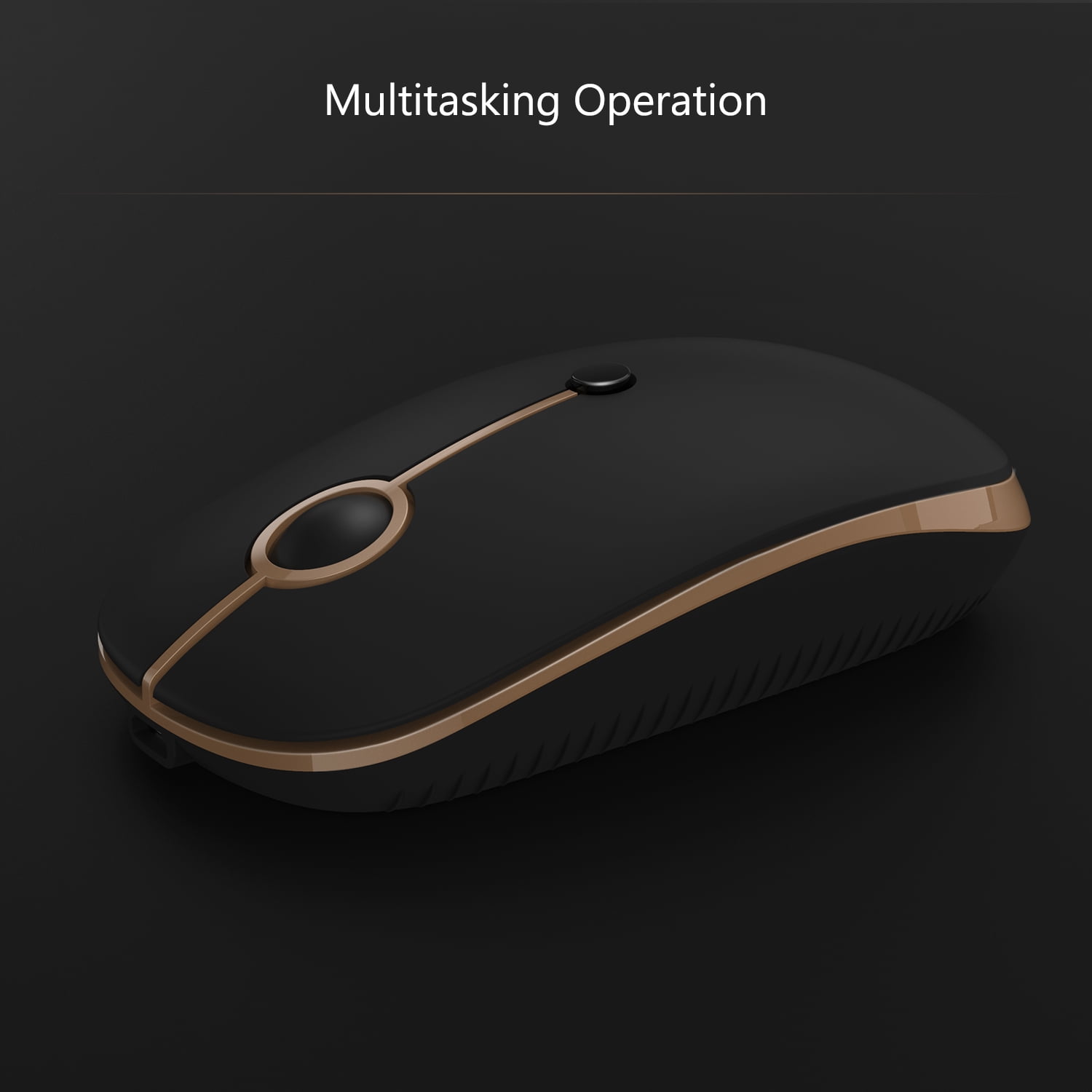 Jelly Comb ワイヤレスマウス 黒 Jelly Comb Silent Wireless Mouse, 2.4G/Bluetooth Mouse with