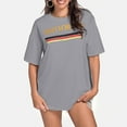 thumbnail image 2 of TYGHBN Women's European Cup German Leisure Letter Printed Round Neck Short Sleeve Large Loose T Shirt Top B Mod Bod Tops Tunic Raglan Women Med Womens Shirts Our Womens Long Sleeve Turtle Neck Top, 2 of 6