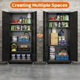 thumbnail image 5 of Aobabo 73" H Metal Storage Cabinet on Wheels for Garage, Locking Metal Storage Cabinet with 4 Shelves, Rolling Tool Storage Cabinet on Wheels, Black, Assembly Required, 5 of 10