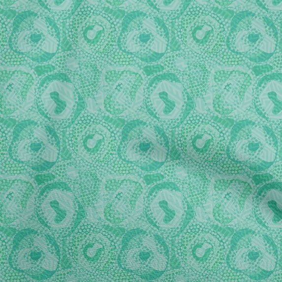 oneOone Cotton Cambric Sea Green Fabric Abstracts Sewing Craft Projects Fabric Prints By Yard 56 Inch Wide