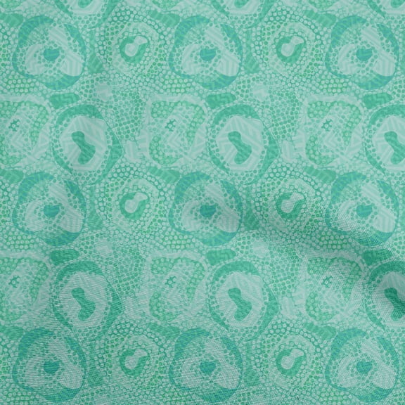 oneOone Polyester Spandex Sea Green Fabric Abstracts Sewing Fabric By The Yard Printed Diy Clothing Sewing Supplies 56 Inch Wide