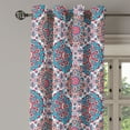 thumbnail image 2 of Ambesonne Ethnic Grommet Curtain, Oriental Style Floral Retro, 50" x 120", Turquoise Pale Pink, 2 of 6