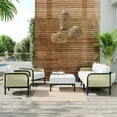 thumbnail image 2 of Modway Hanalei 4-Piece Outdoor Patio Furniture Set in Ivory White, 2 of 6