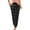 Black, variant on TSADFHJI Satin Skirts for Women Maxi Women High Waist Printing Easy Trousers Long Pants Boho Beach Pockets Pants Xxl Black