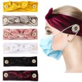 thumbnail image 1 of 6PCS Mask Headband Rabbit Ears Breathable Button Headband Sweatband for Women, 1 of 10