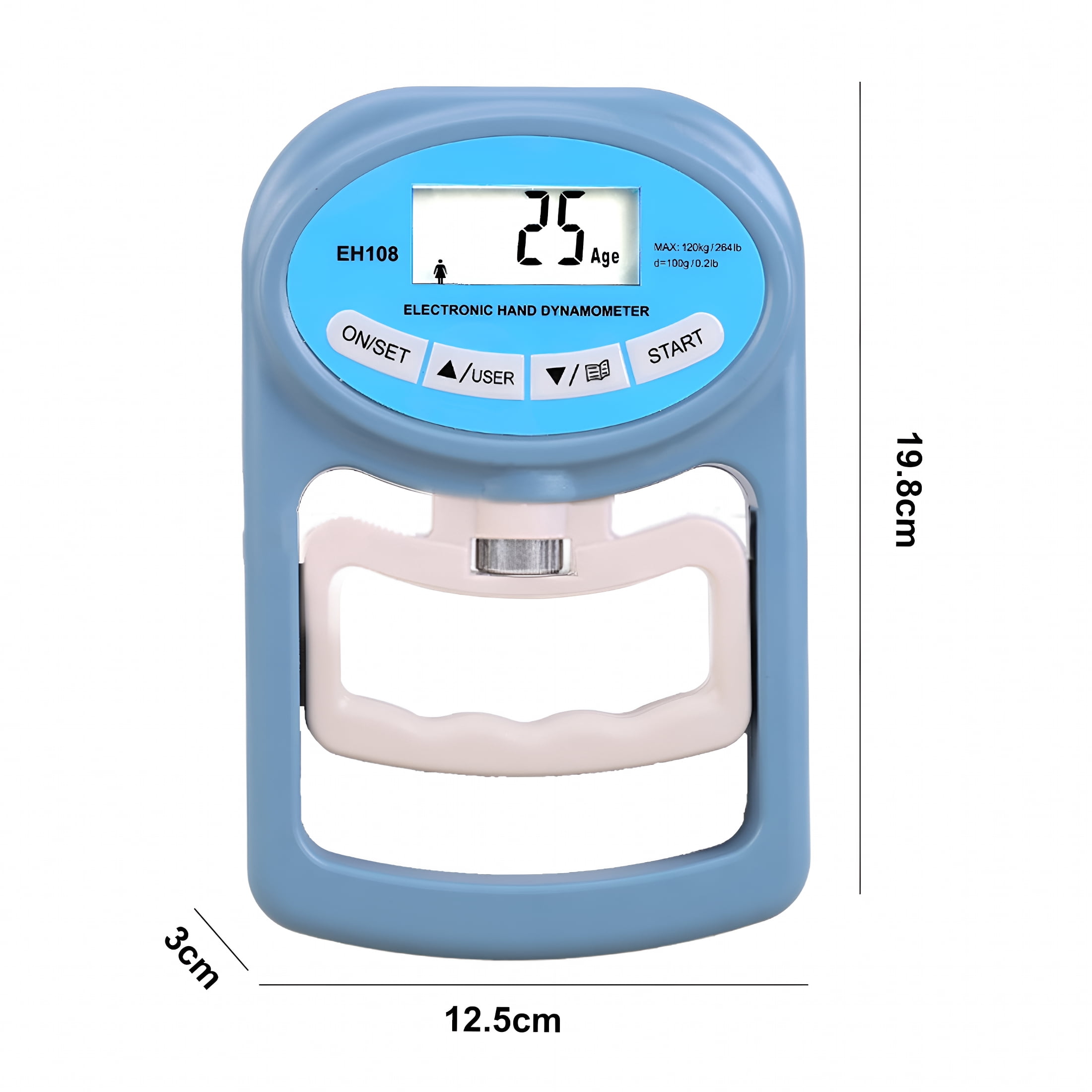 GJX 2026 New Electric Grip Strength Tester Led Display Hand Grip Dynamometer Adjustable Gripper Trainer Handheld Grip Measurement Meter Hand Grip Power Strengthener Exerciser Black