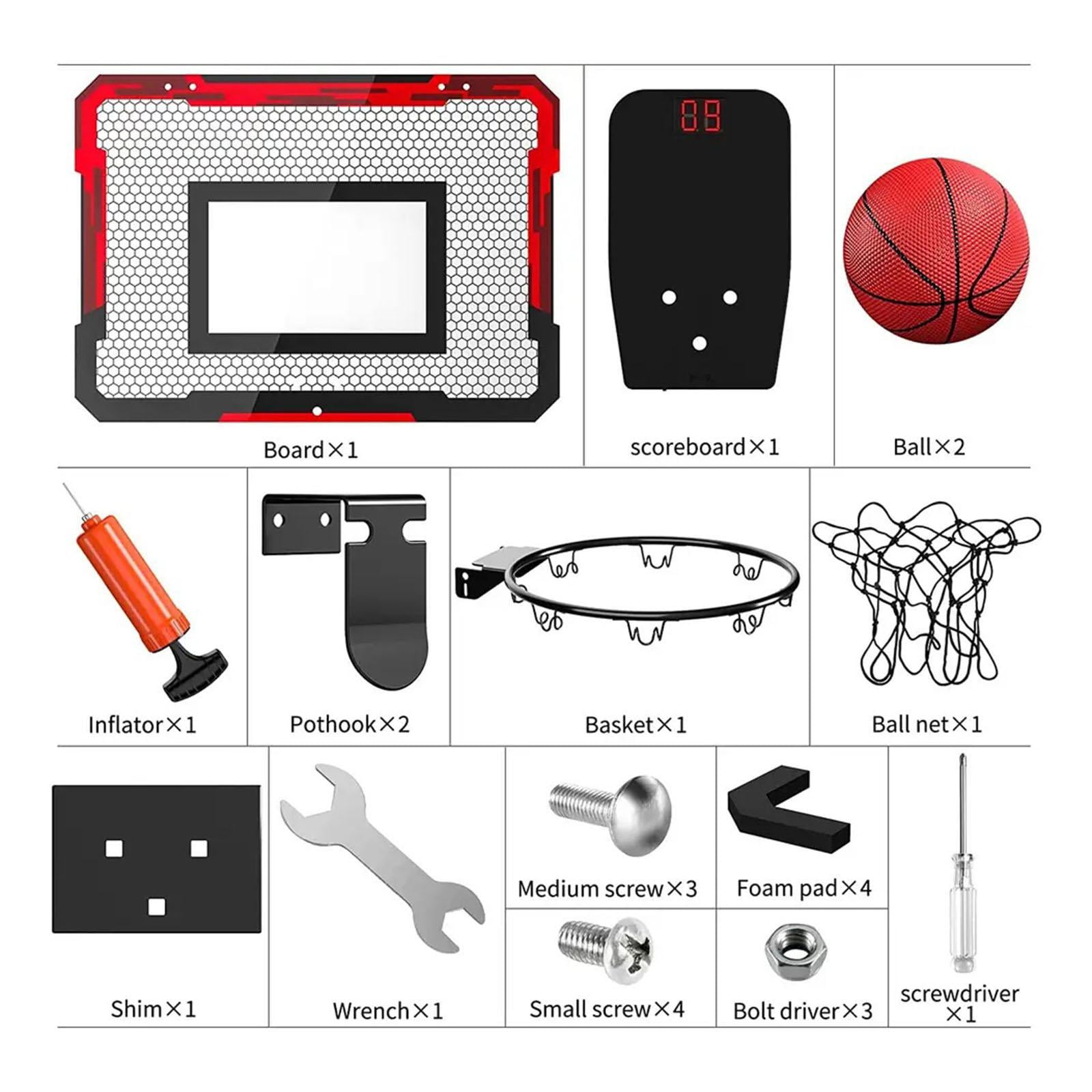 harayaa Basketball Hoop Set Basket Stand Sports with Replacement Basketball Game Playset red